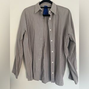 Oversized pinstripe collared shirt